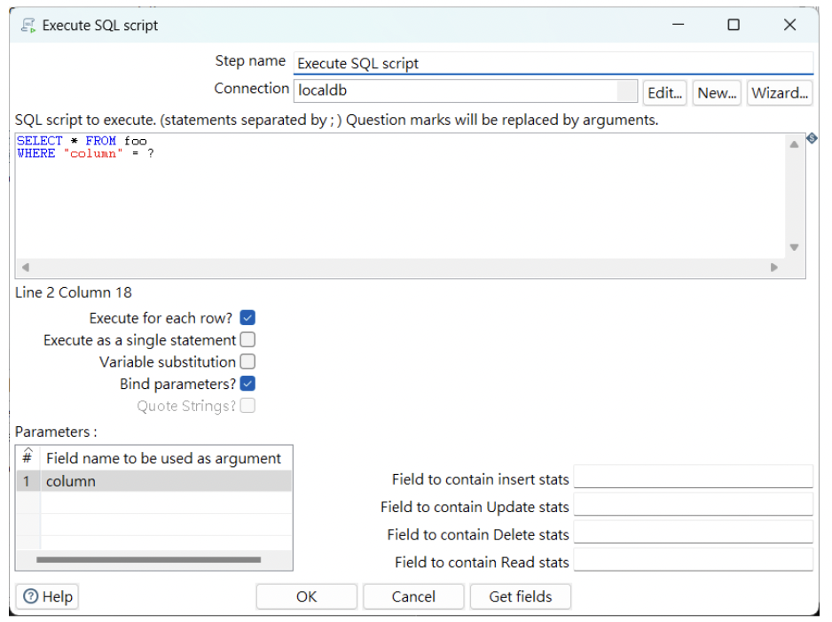 execute SQL script